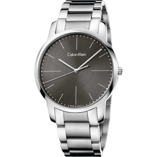 Calvin Klein K2G2G1Z3 City Swiss Made Black Dial Men's Steel Watch