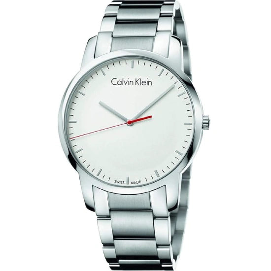 Calvin Klein City Analog Men's Watch (Silver Dial, Silver Colored Strap)