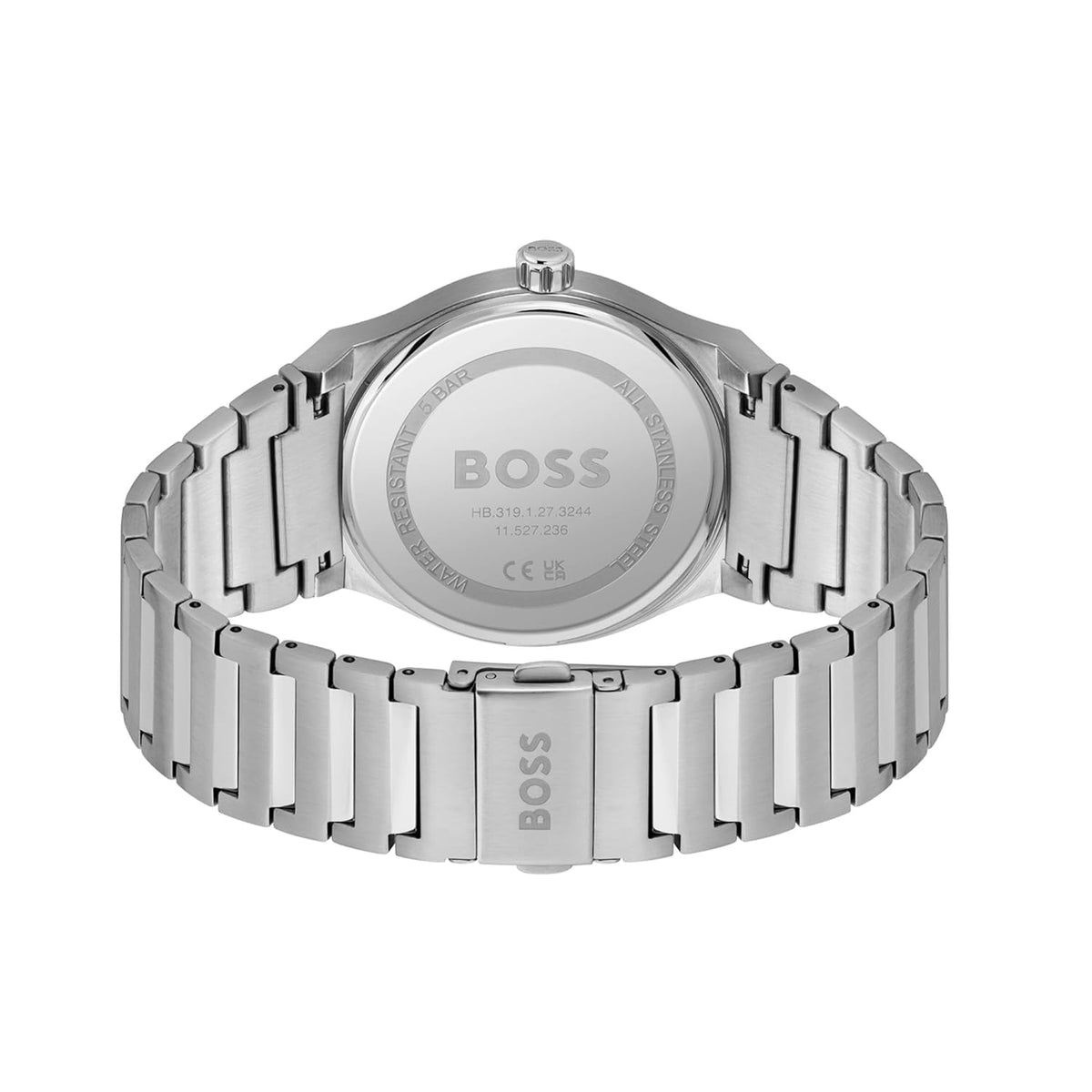 BOSS Candor Qtz Basic Calendar Green Round Dial Men's Analog Watch|Stainless Steel Material|Silver Color Band