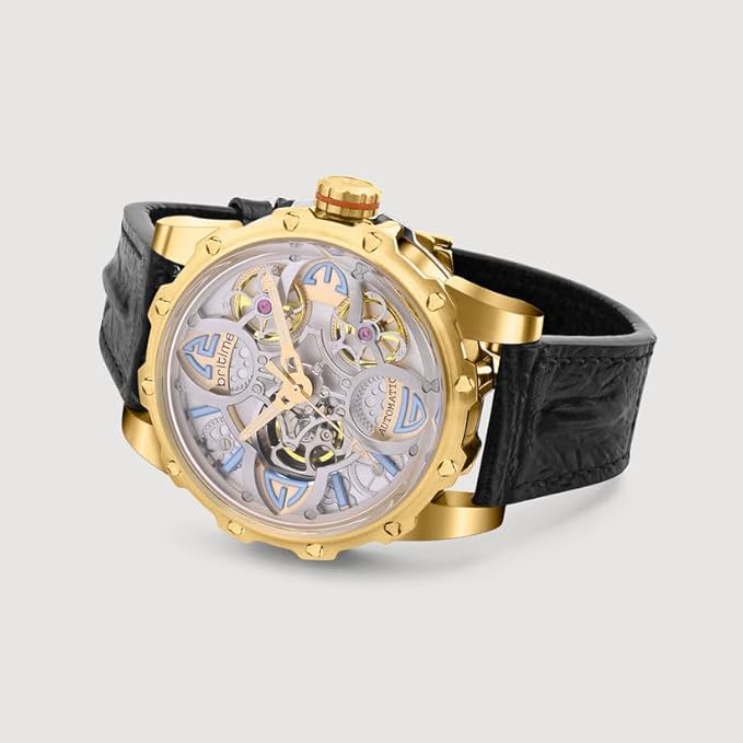 Era Men Automatic Silver Dial Analog Leather Watch