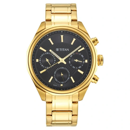 Titan Regalia Opulent Silver Dial Quartz Multifunction Stainless Steel Strap watch for Men