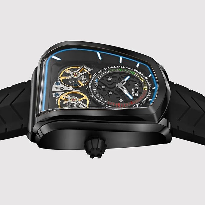 Aventus Men Automatic Black Dial Analog Silicone Watch